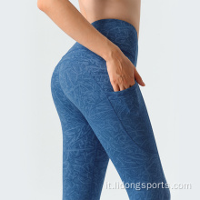 Pantaloni di yoga delle donne di sport delle ghette della palestra di stampa su ordinazione